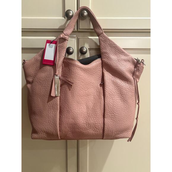 Vince Camuto Steph Tote Convertible Hand Bag Pink Lamb Leather NEW - Picture 2 of 6